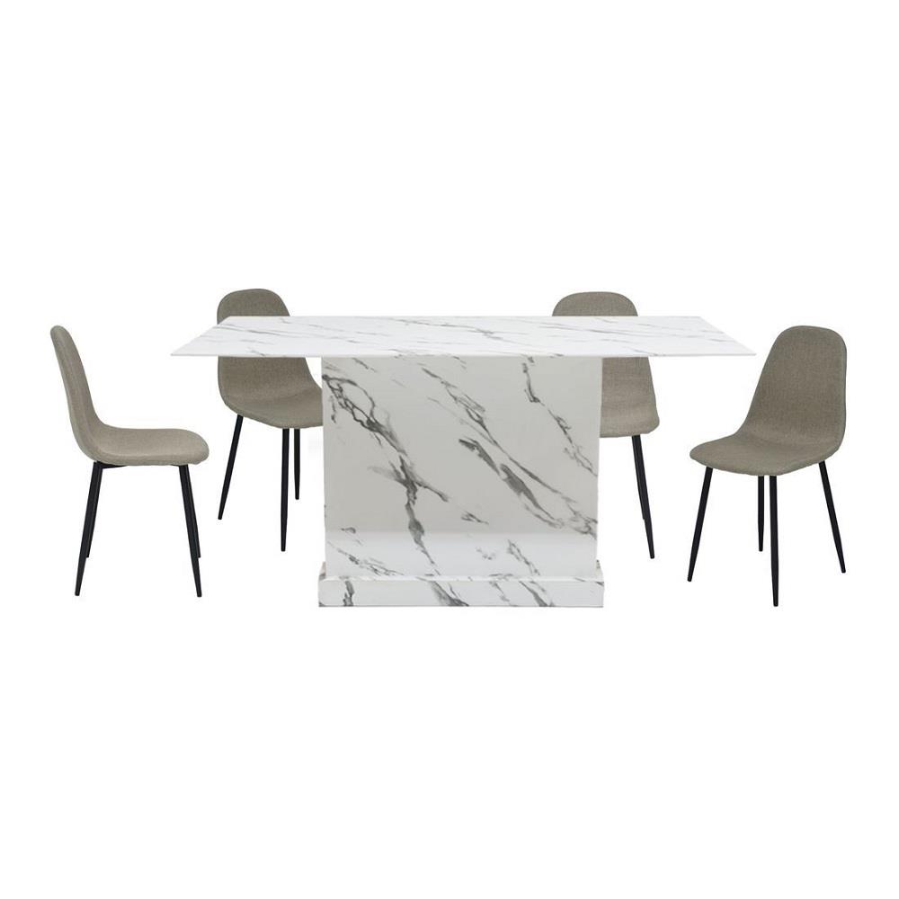 ชุดโต๊ะทานข้าว 4 ที่นั่ง SB FURNITURE BORIM120&LALADA 59062958 สีขาว