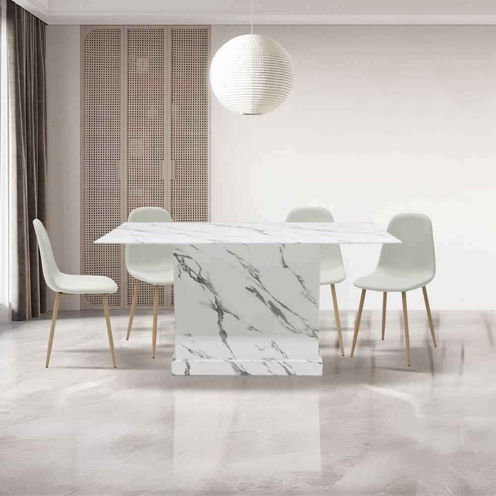 ชุดโต๊ะทานข้าว 4 ที่นั่ง SB FURNITURE BORIM120&LASTA 59062951 สีขาว