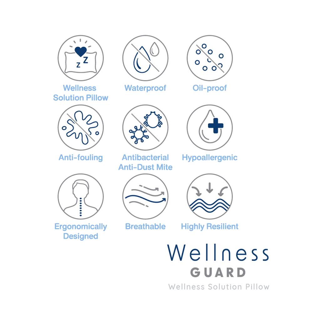 หมอนหนุน ไมโครไฟเบอร์ FROLINA WELLNESS GUARD M BAG 19x29 นิ้ว สีขาว