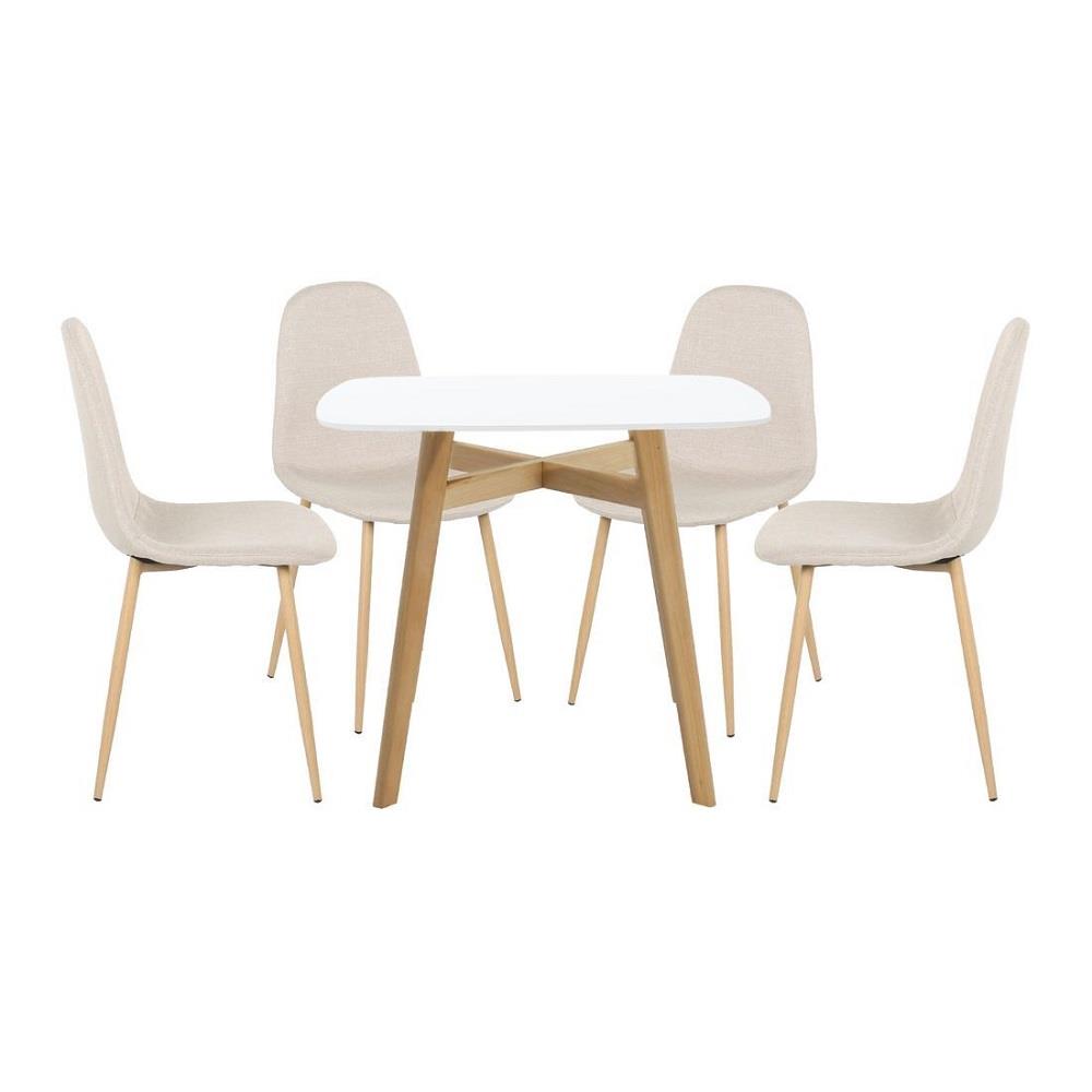 ชุดโต๊ะทานข้าว 4 ที่นั่ง SB FURNITURE JANORA-A80&LASTA 59062986 สีขาว