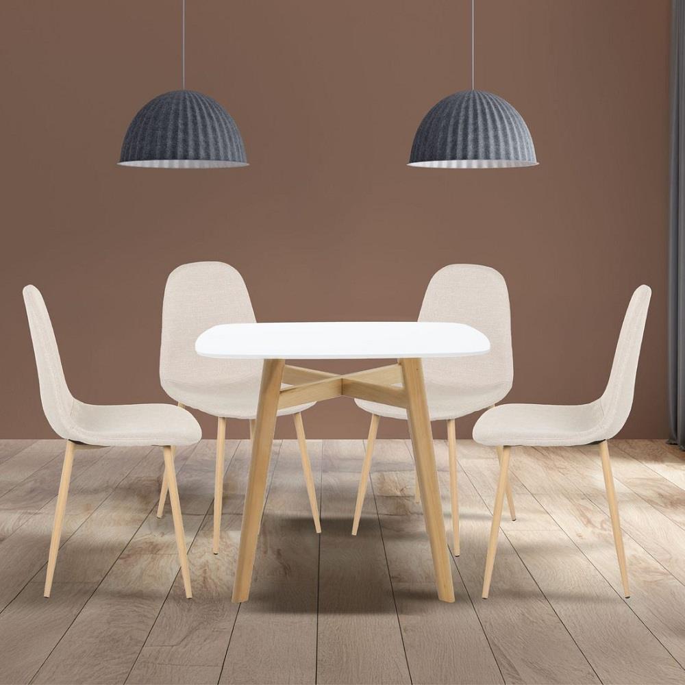 ชุดโต๊ะทานข้าว 4 ที่นั่ง SB FURNITURE JANORA-A80&LASTA 59062986 สีขาว