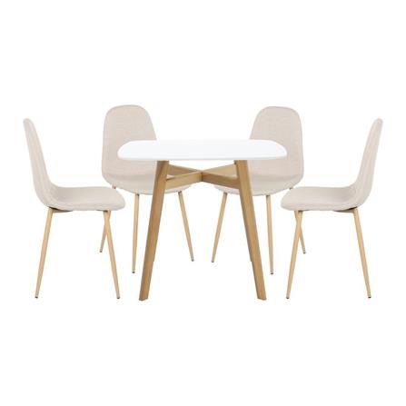 ชุดโต๊ะทานข้าว 4 ที่นั่ง SB FURNITURE JANORA-A80&LASTA 59062986 สีขาว_0