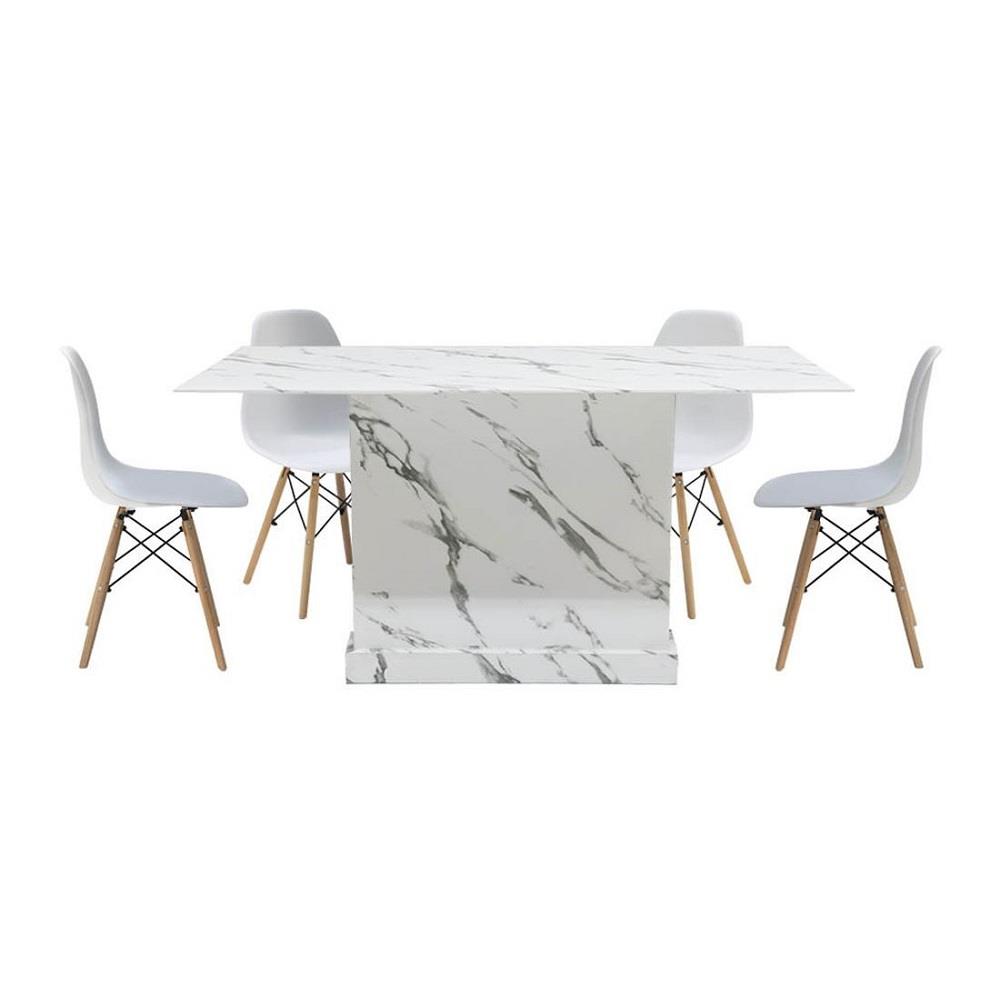 ชุดโต๊ะทานข้าว 4 ที่นั่ง SB FURNITURE BORIM120&JOTO 59062950 สีขาว