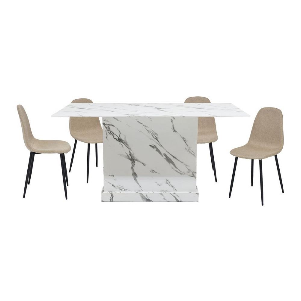 ชุดโต๊ะทานข้าว 4 ที่นั่ง SB FURNITURE BORIM120&LALADA 59062957 สีขาว