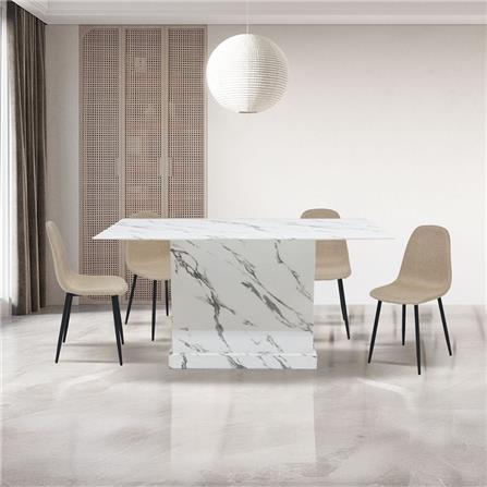 ชุดโต๊ะทานข้าว 4 ที่นั่ง SB FURNITURE BORIM120&LALADA 59062957 สีขาว_3