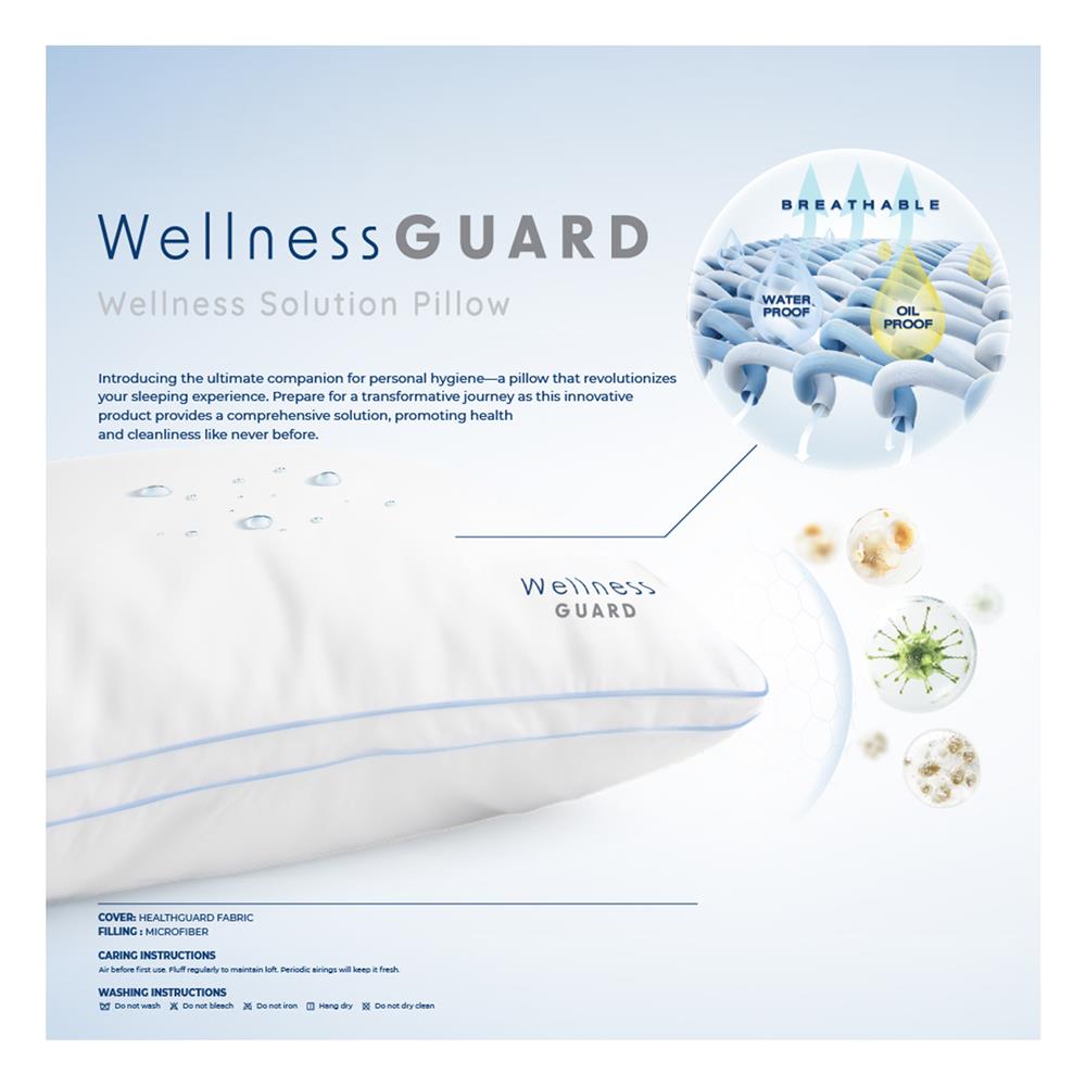 หมอนหนุน ไมโครไฟเบอร์ FROLINA WELLNESS GUARD S BAG 19x29 นิ้ว สีขาว