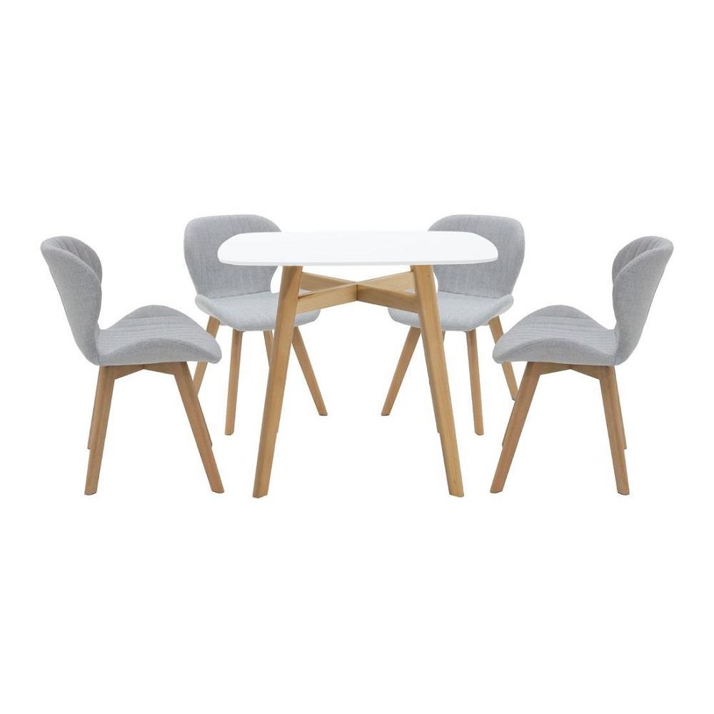 ชุดโต๊ะทานข้าว 4 ที่นั่ง SB FURNITURE JANORA-A80&YEARLING 59062988 สีขาว