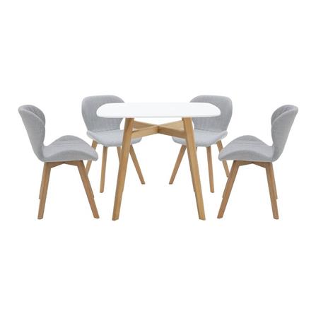 ชุดโต๊ะทานข้าว 4 ที่นั่ง SB FURNITURE JANORA-A80&YEARLING 59062988 สีขาว_0