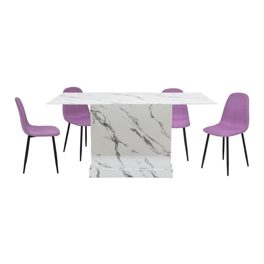 ชุดโต๊ะทานข้าว 4 ที่นั่ง SB FURNITURE BORIM120&LALADA 59062961 สีขาว