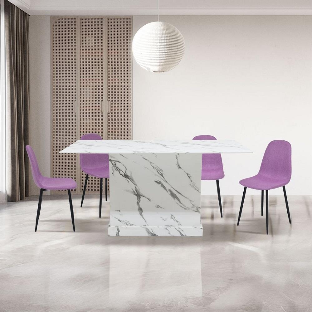 ชุดโต๊ะทานข้าว 4 ที่นั่ง SB FURNITURE BORIM120&LALADA 59062961 สีขาว