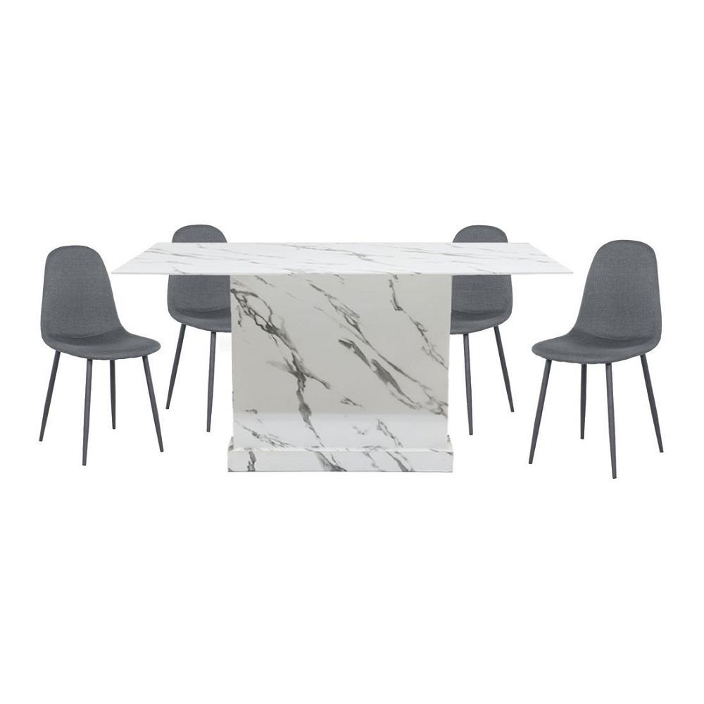 ชุดโต๊ะทานข้าว 4 ที่นั่ง SB FURNITURE BORIM120&LALADA 59062963 สีขาว