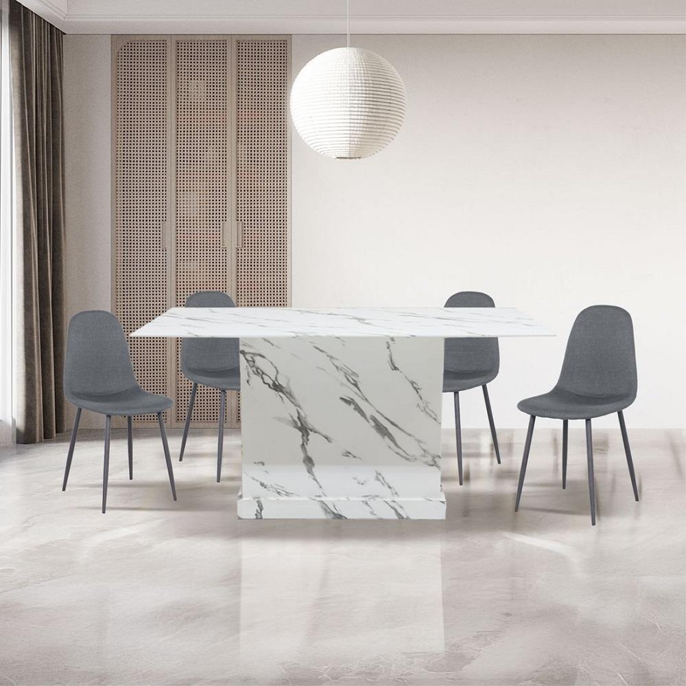 ชุดโต๊ะทานข้าว 4 ที่นั่ง SB FURNITURE BORIM120&LALADA 59062963 สีขาว