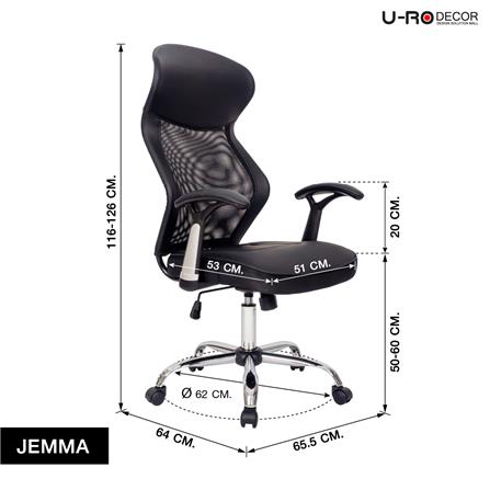 เก้าอี้สำนักงาน U-RODECOR JEMMA สีดำ_10