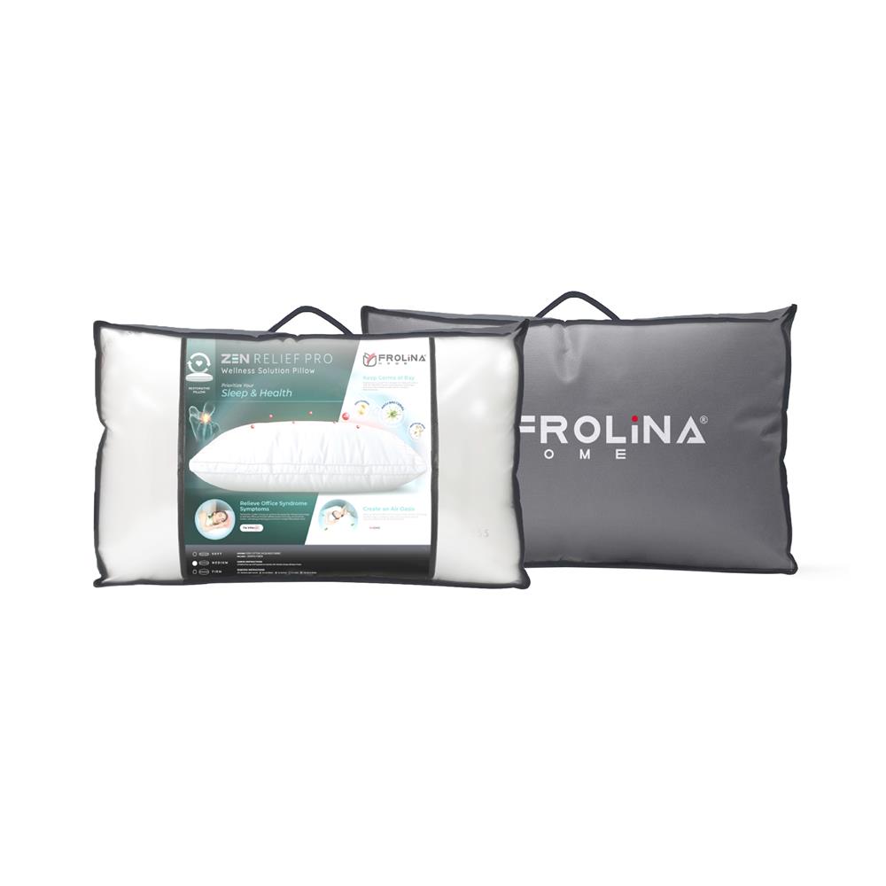 หมอนหนุน ไมโครไฟเบอร์ FROLINA ZEN RELIEF PRO F BAG 19x29 นิ้ิว สีขาว