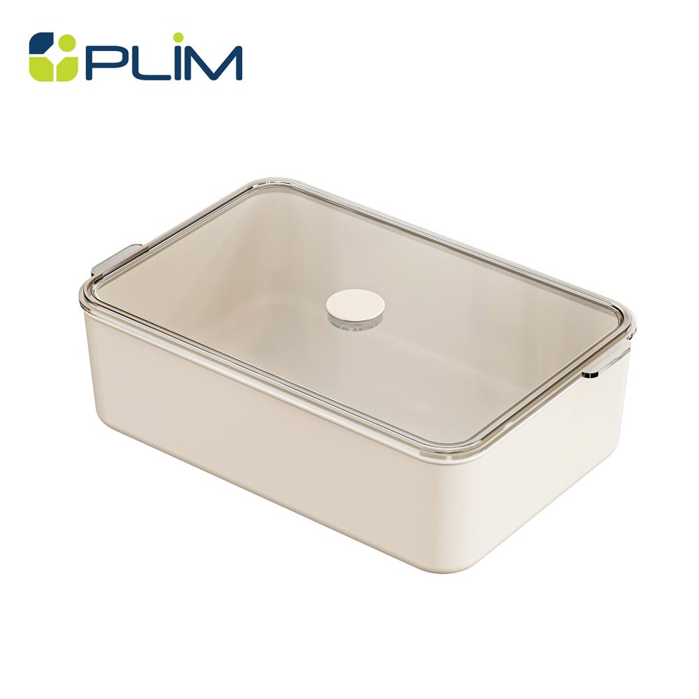 กล่องจัดเก็บผ้า มีฝา PLIM BRIX สีเบจ