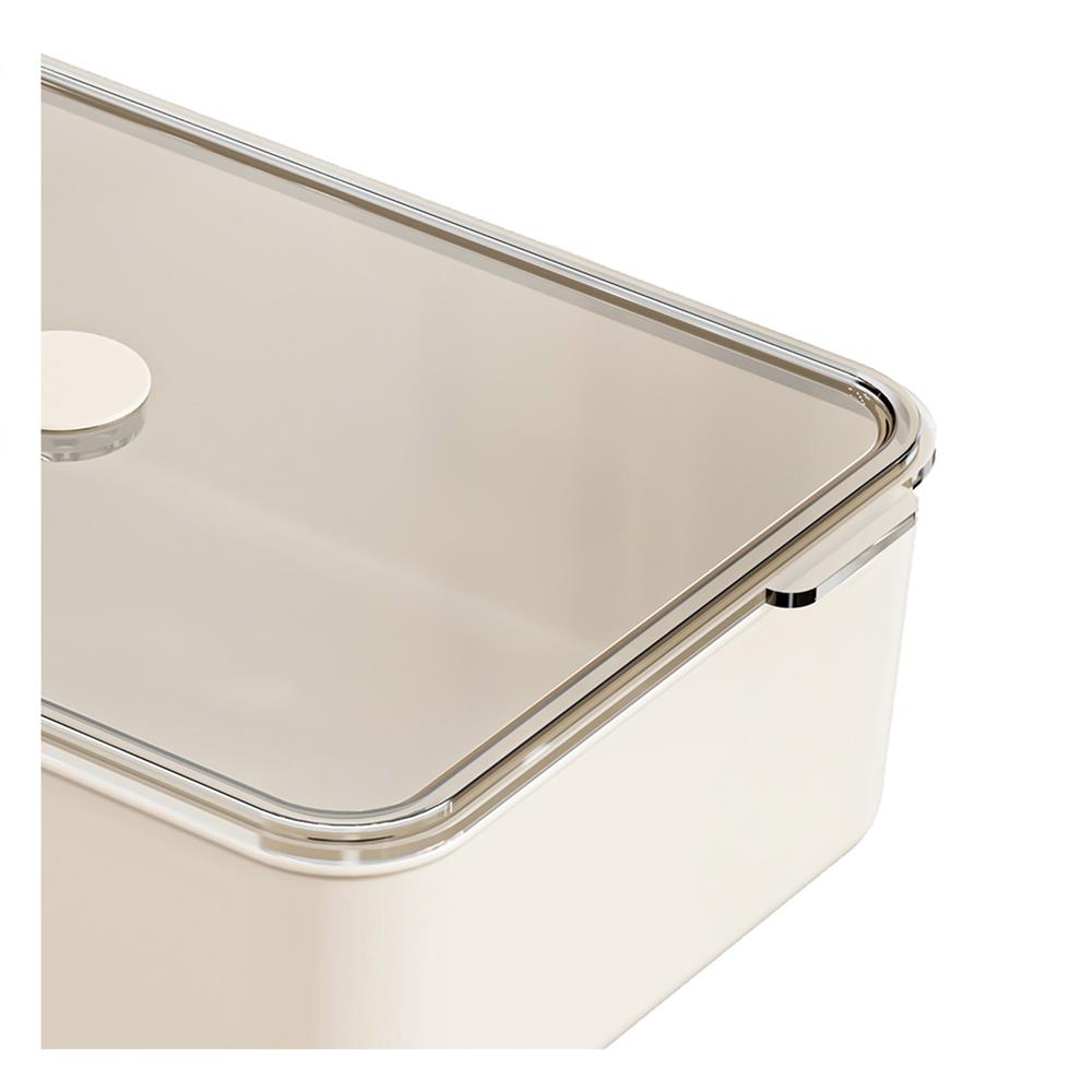 กล่องจัดเก็บผ้า มีฝา PLIM BRIX สีเบจ