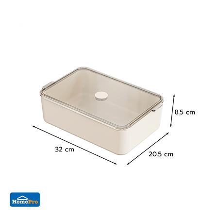 กล่องจัดเก็บผ้า มีฝา PLIM BRIX สีเบจ_5