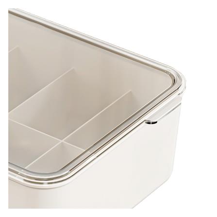 กล่องจัดเก็บผ้า มีฝา 10 ช่อง PLIM BRIX สีเบจ_2