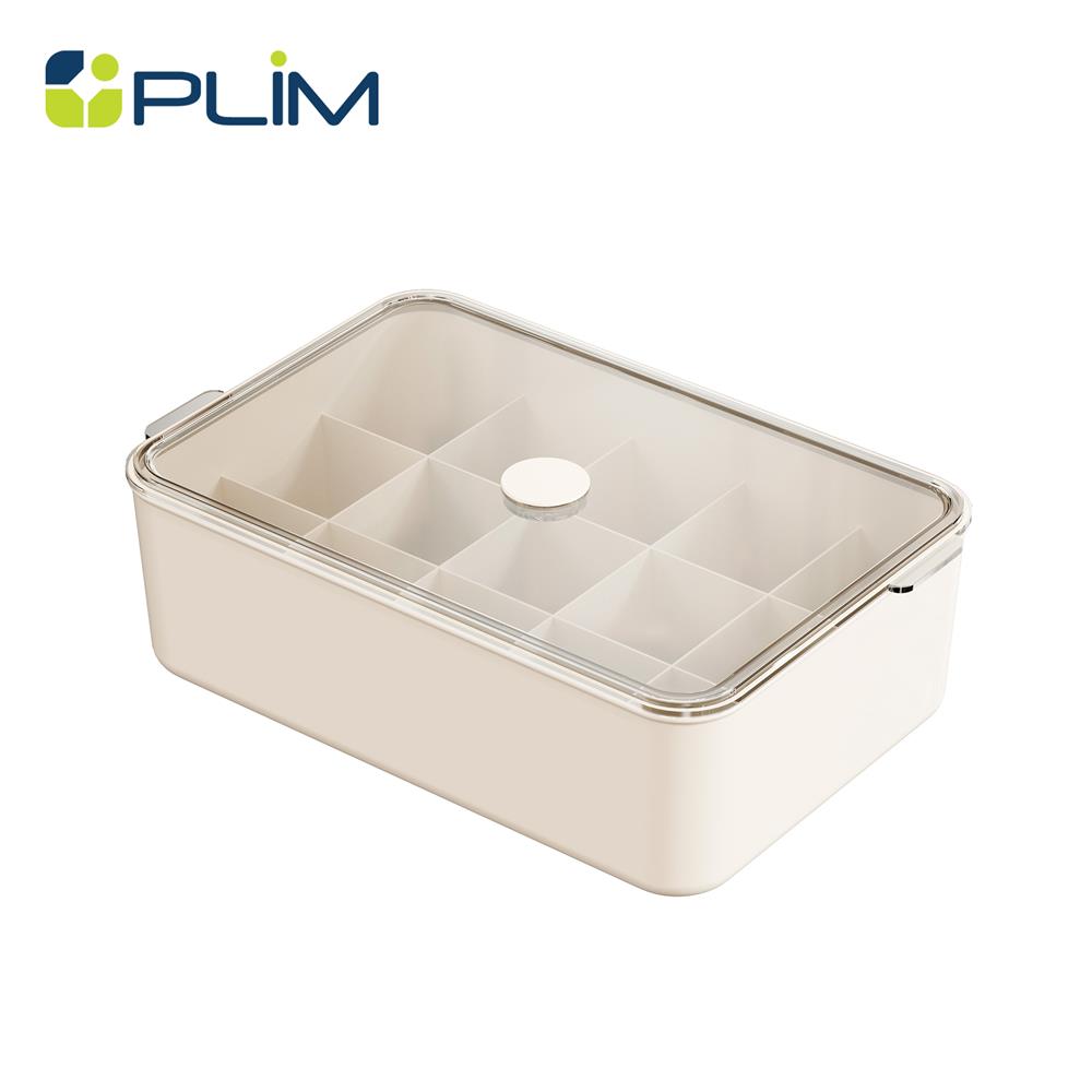 กล่องจัดเก็บผ้า มีฝา 15 ช่อง PLIM BRIX สีเบจ
