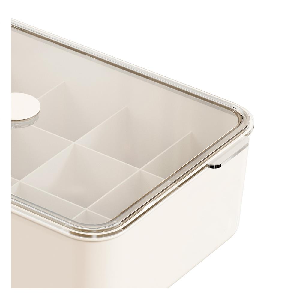 กล่องจัดเก็บผ้า มีฝา 15 ช่อง PLIM BRIX สีเบจ