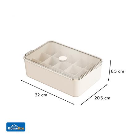 กล่องจัดเก็บผ้า มีฝา 15 ช่อง PLIM BRIX สีเบจ_6