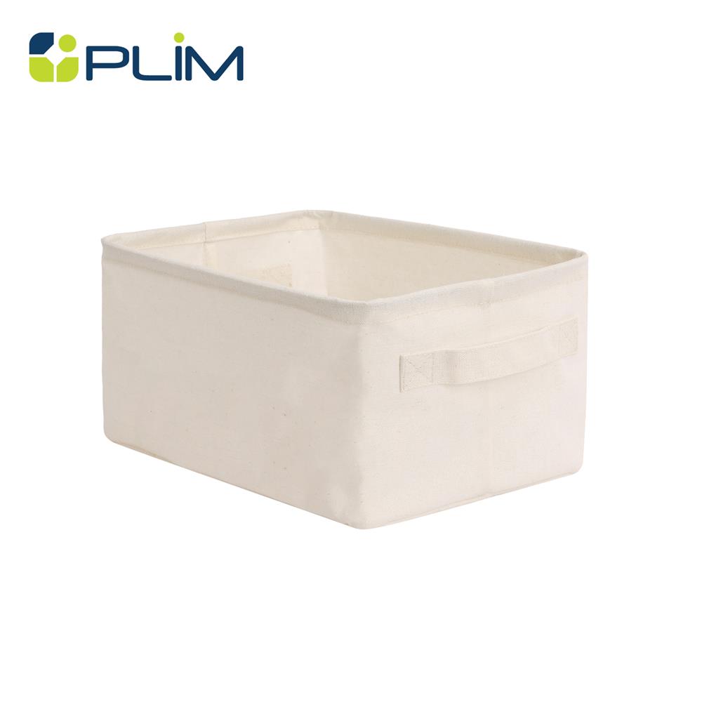 ถังผ้าเหลี่ยมเตี้ย PLIM SIMPLE SIZE S สีครีม