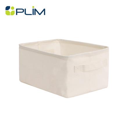 ถังผ้าเหลี่ยมเตี้ย PLIM SIMPLE SIZE S สีครีม_0