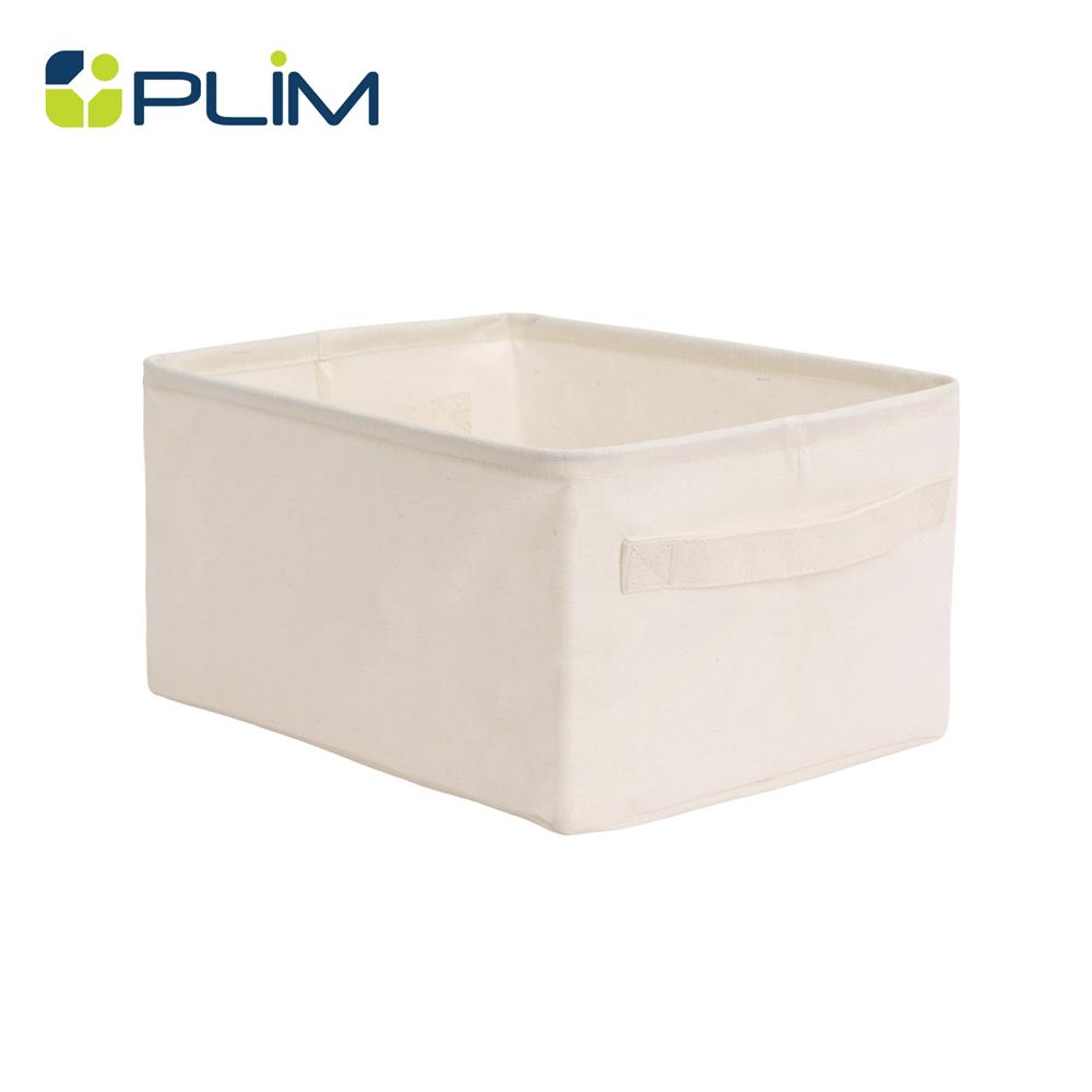 ถังผ้าเหลี่ยมเตี้ย PLIM SIMPLE SIZE M สีครีม