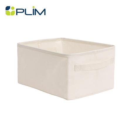 ถังผ้าเหลี่ยมเตี้ย PLIM SIMPLE SIZE M สีครีม_0