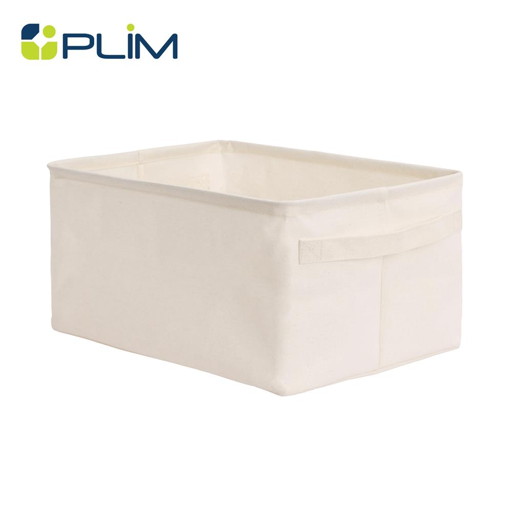 ถังผ้าเหลี่ยมเตี้ย PLIM SIMPLE SIZE L สีครีม
