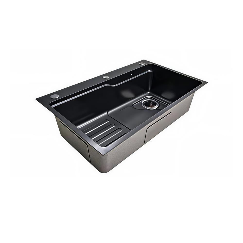 ซิงค์ฝัง 1 หลุม TECNOPLUS TNP ELITE 1.02 สีดำ