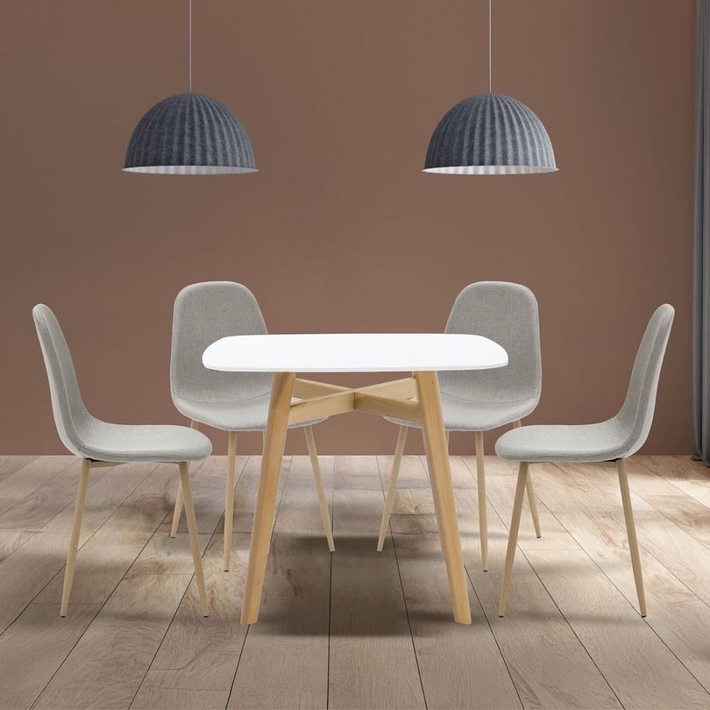 ชุดโต๊ะทานข้าว 4 ที่นั่ง SB FURNITURE JANORA-A80&LASTA 59062983 สีขาว