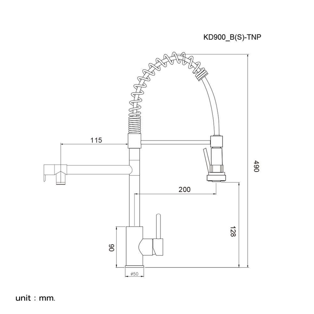 ก๊อกซิงค์ผสมเคาน์เตอร์ TECNOPLUS TNP KD 900 BS