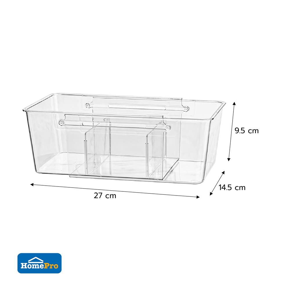 กล่องเก็บของปรับขนาดได้ KECH GLOSSY SIZE L สีใส