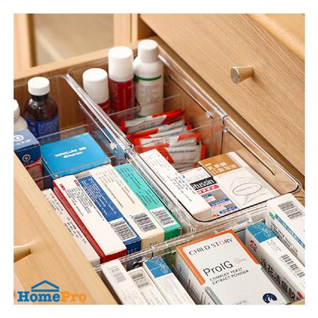 กล่องเก็บของปรับขนาดได้ KECH GLOSSY SIZE L สีใส_3