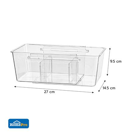 กล่องเก็บของปรับขนาดได้ KECH GLOSSY SIZE L สีใส_4