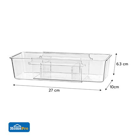 กล่องเก็บของปรับขนาดได้ KECH GLOSSY SIZE M สีใส_5