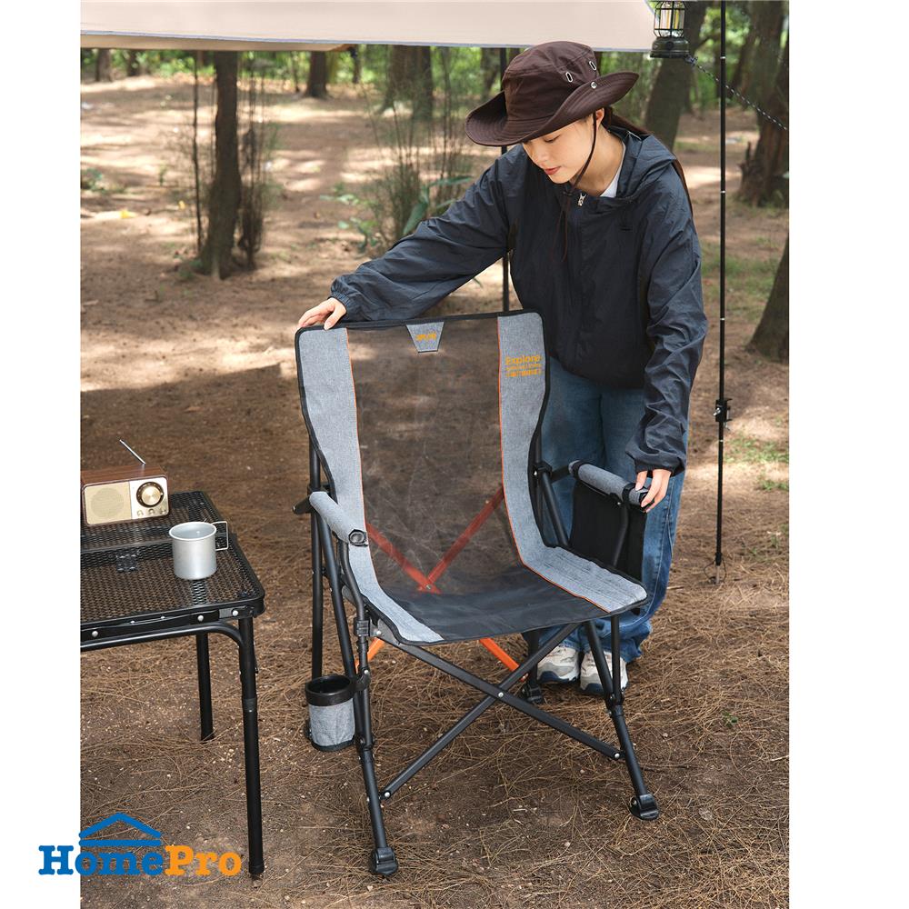 เก้าอี้แคมป์ปิ้ง SPRING XL XPLOR สีเทา