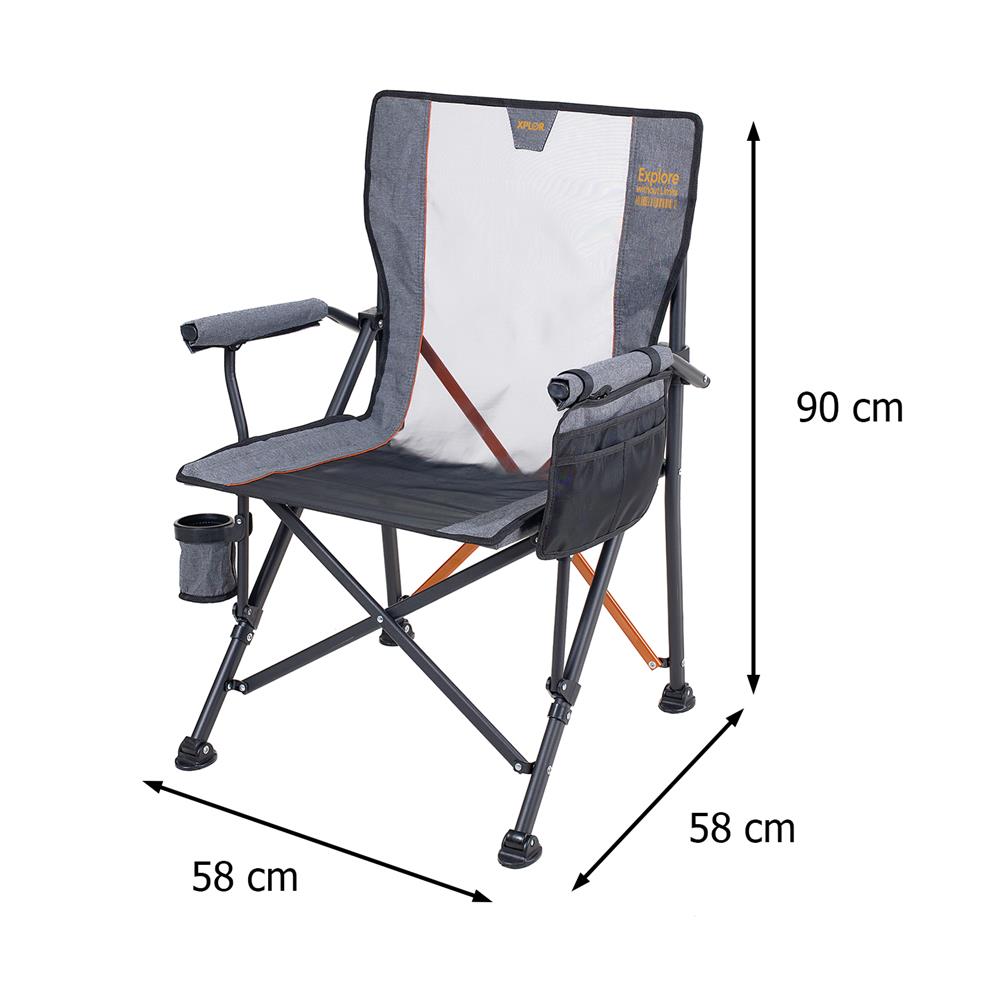 เก้าอี้แคมป์ปิ้ง SPRING XL XPLOR สีเทา