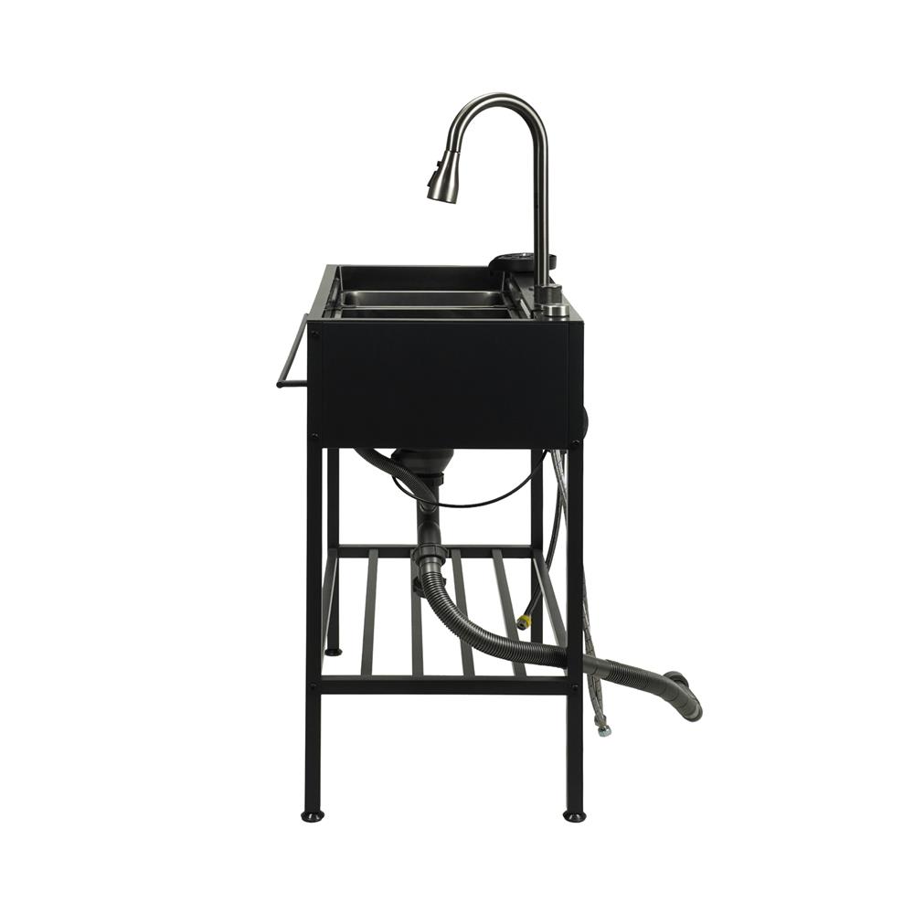 ซิงค์ขาตั้ง 1 หลุม KUCINE KURO8245 สีเทาดำ