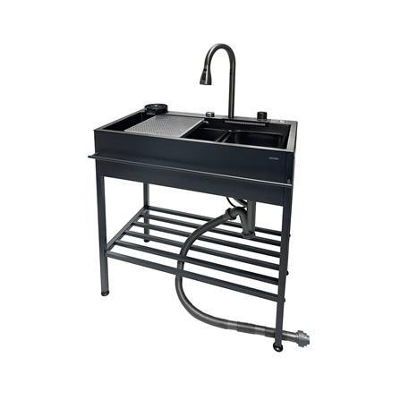 ซิงค์ขาตั้ง 1 หลุม KUCINE KURO8245 สีเทาดำ_2