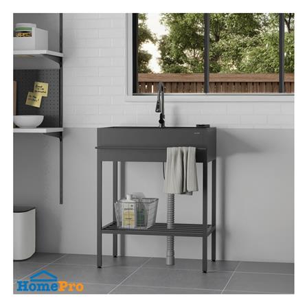 ซิงค์ขาตั้ง 1 หลุม KUCINE KURO6845 สีเทาดำ_4