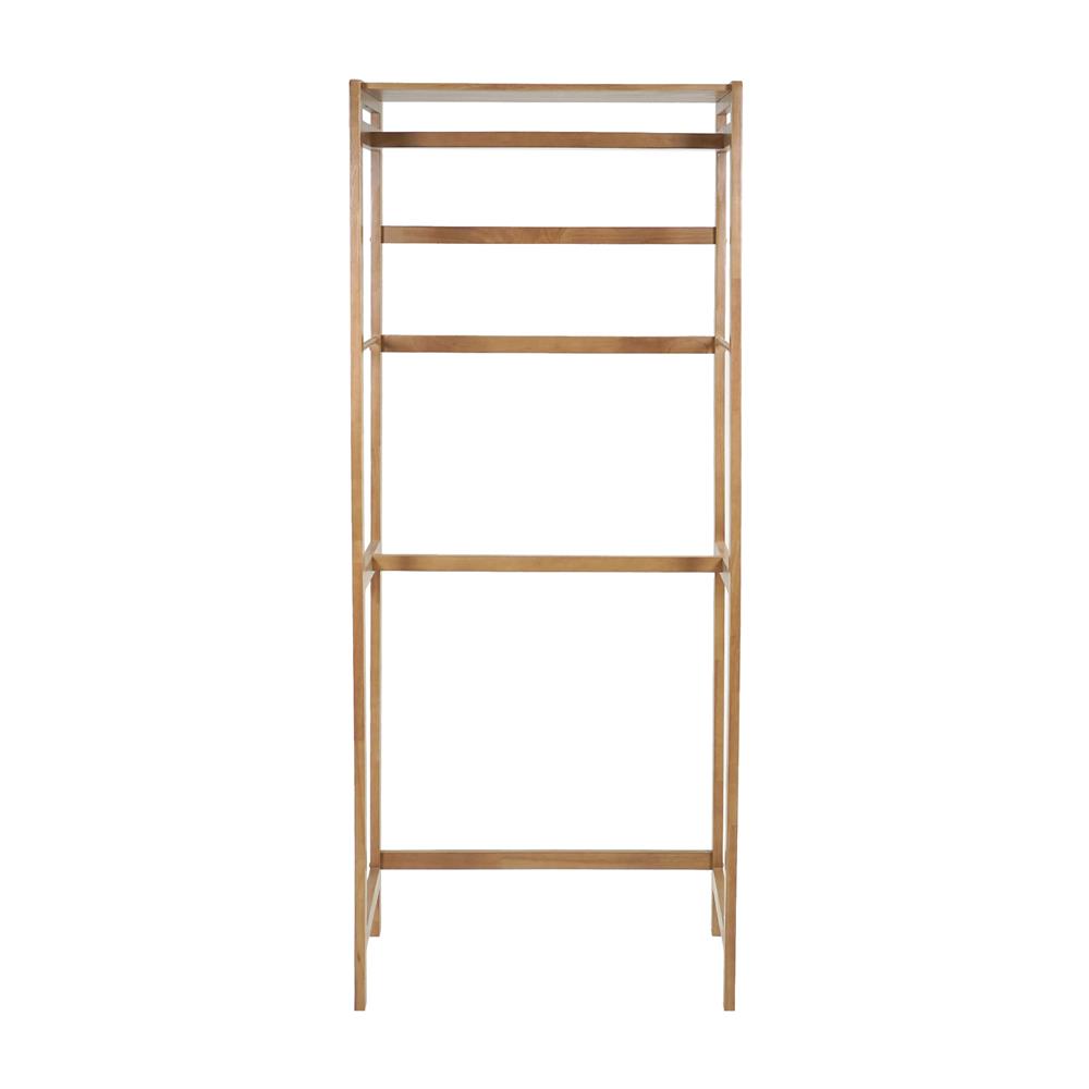 ราวแขวนผ้าไม้ 2 ราวแขวนพร้อมชั้นวาง 70 ซม. PLIM LIVARA สีมอคค่า