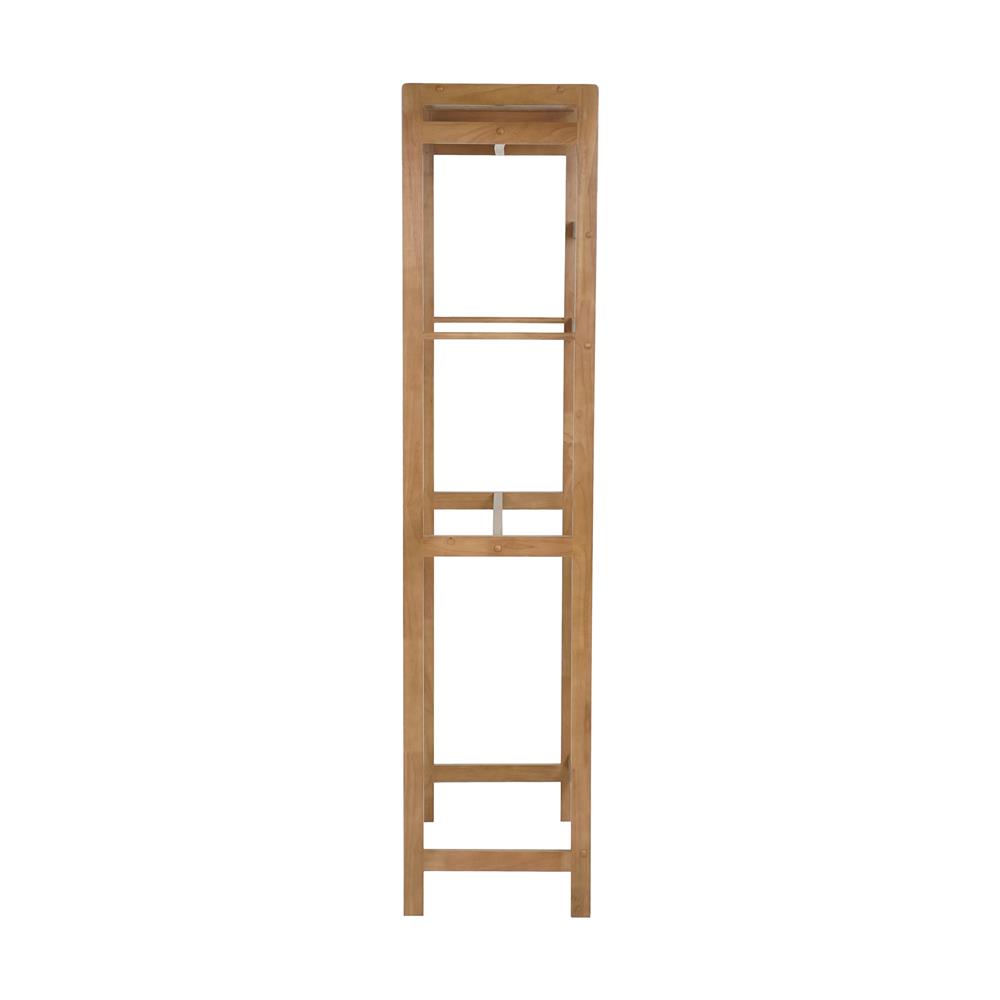 ราวแขวนผ้าไม้ 2 ราวแขวนพร้อมชั้นวาง 70 ซม. PLIM LIVARA สีมอคค่า