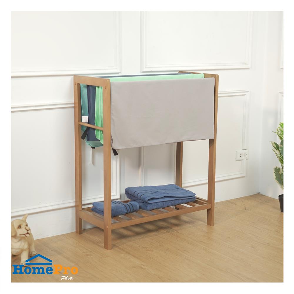 ราวพาดผ้าไม้ยางพารา 4 เส้น PLIM LIVARA 75 ซม. สีมอคค่า