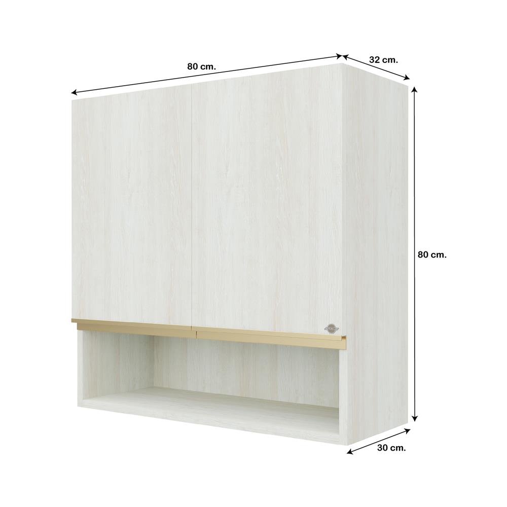 ตู้แขวนคู่ D2 JUPITER JUVENTAS 80x80 ซม. สี SNOW WOOD