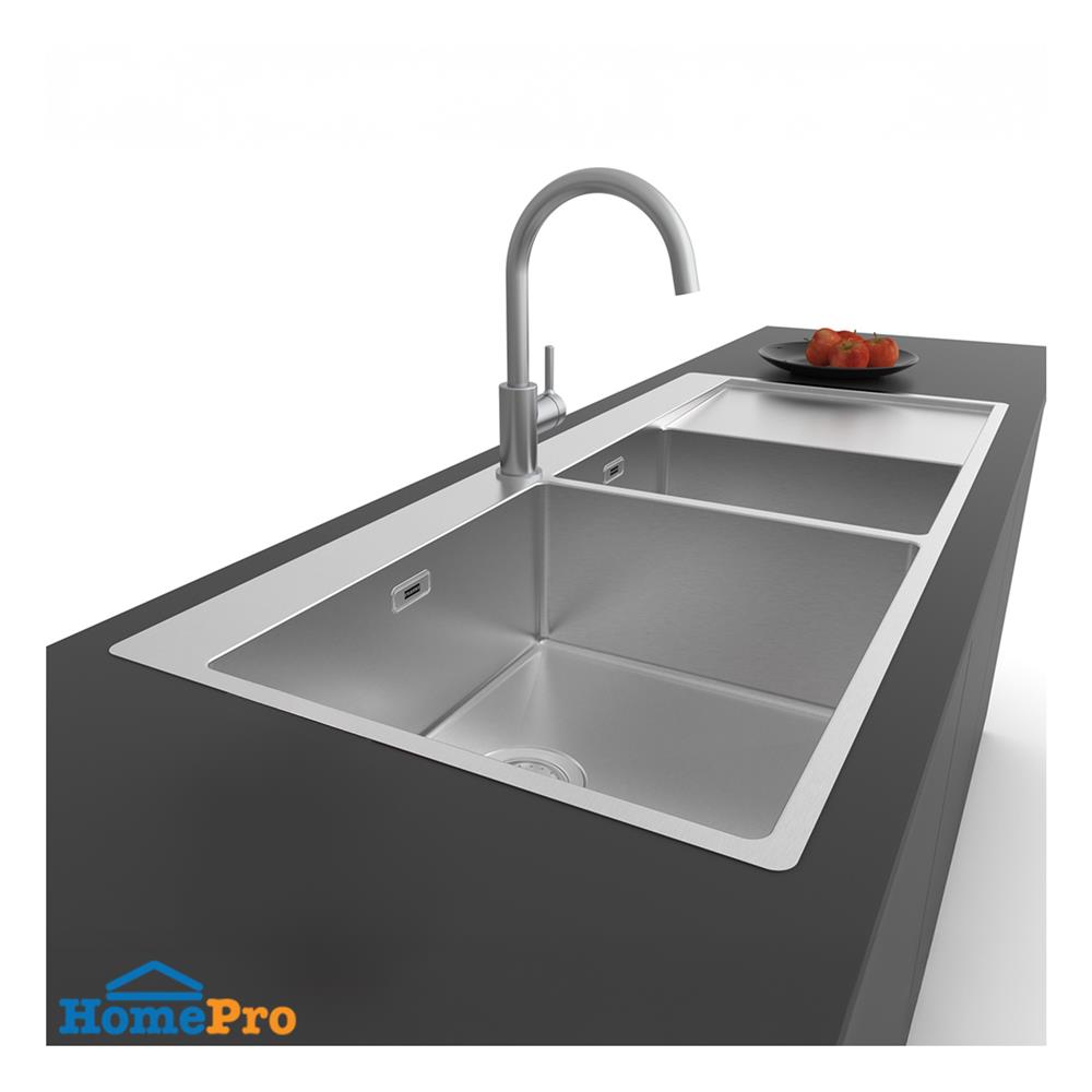 ซิงค์ฝัง 2 หลุม 1 ที่พัก FRANKE BXX221-11E RHD 120 ซม. สีเงิน