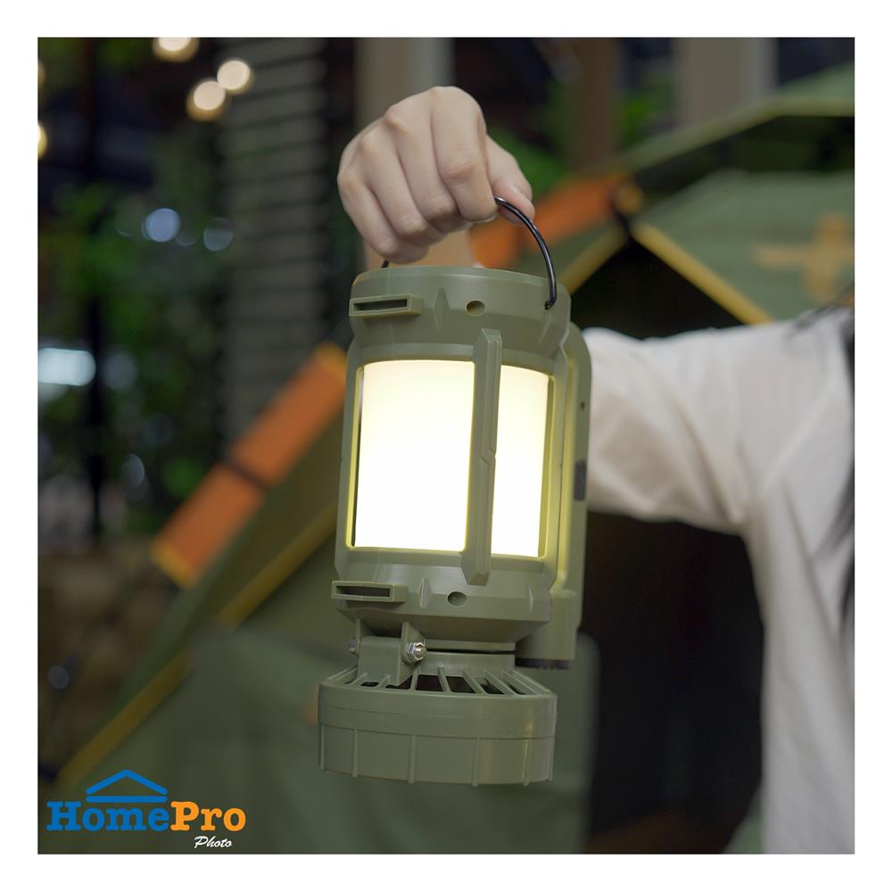 ไฟ LED แคมป์ปิ้งโซลาร์พร้อมพัดลม WORTH FL2525 160 ลูเมน DAYLIGHT