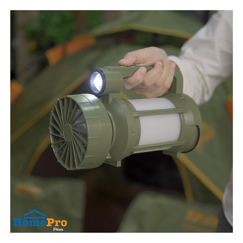 ไฟ LED แคมป์ปิ้งโซลาร์พร้อมพัดลม WORTH FL2525 160 ลูเมน DAYLIGHT