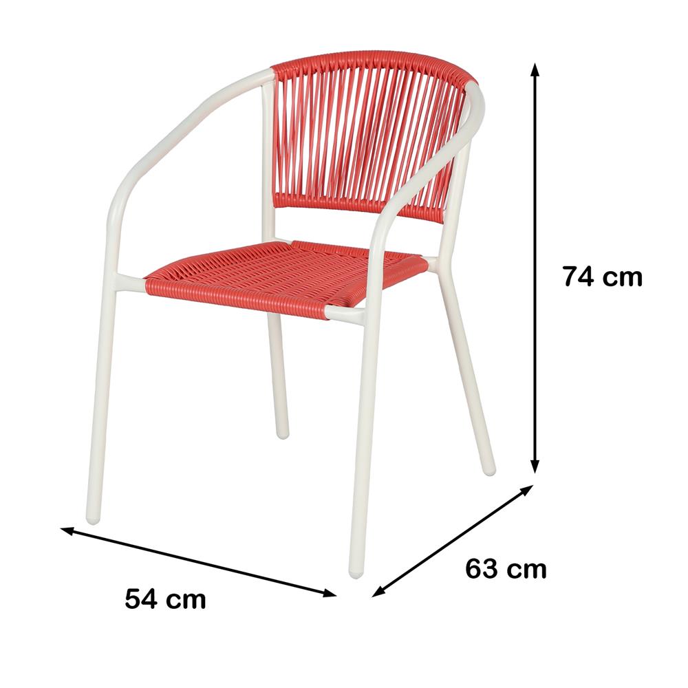 เก้าอี้หวายเทียม SPRING CLOUDY สีขาว/แดง